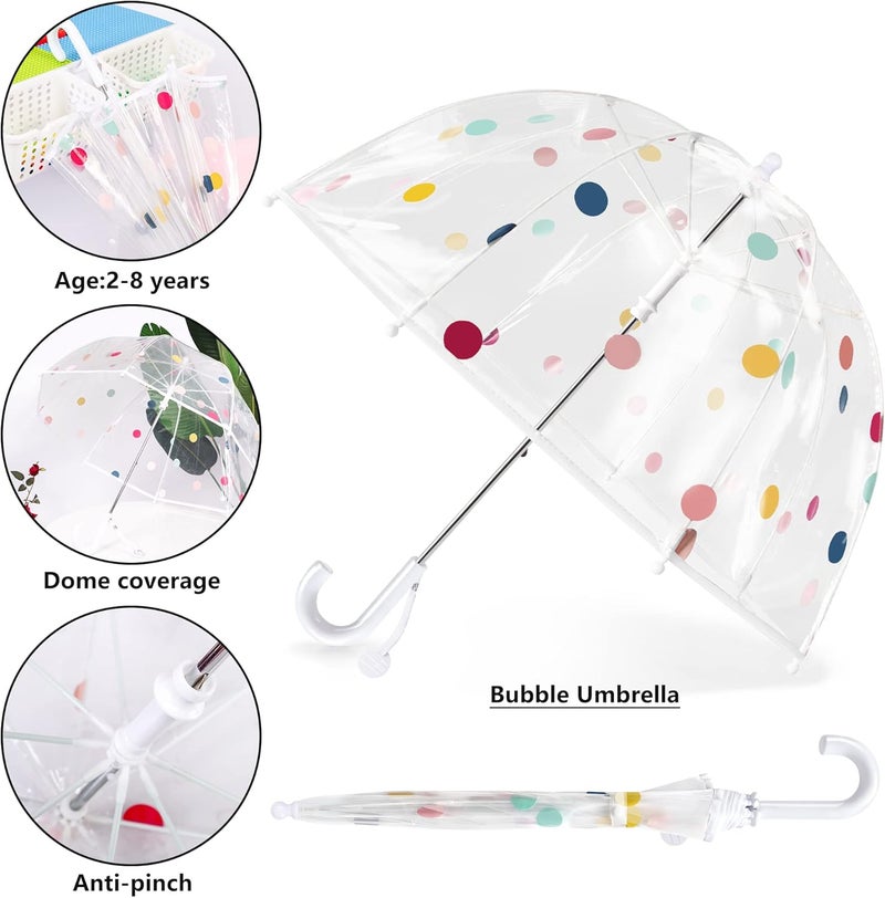 RONIARE Kids Clear Bubble Umbrellas for Rain Dome Windproof Umbrella for Kid Girls and Boys - Image 4